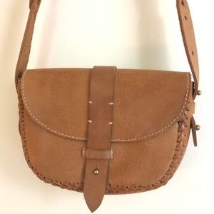 Antik Batik Handmade Cognac Leather Crossbody Bag